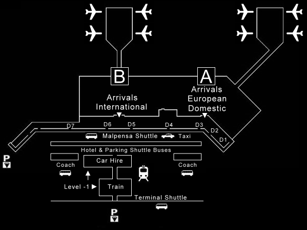 Airport Malpensa Terminal Map 1 